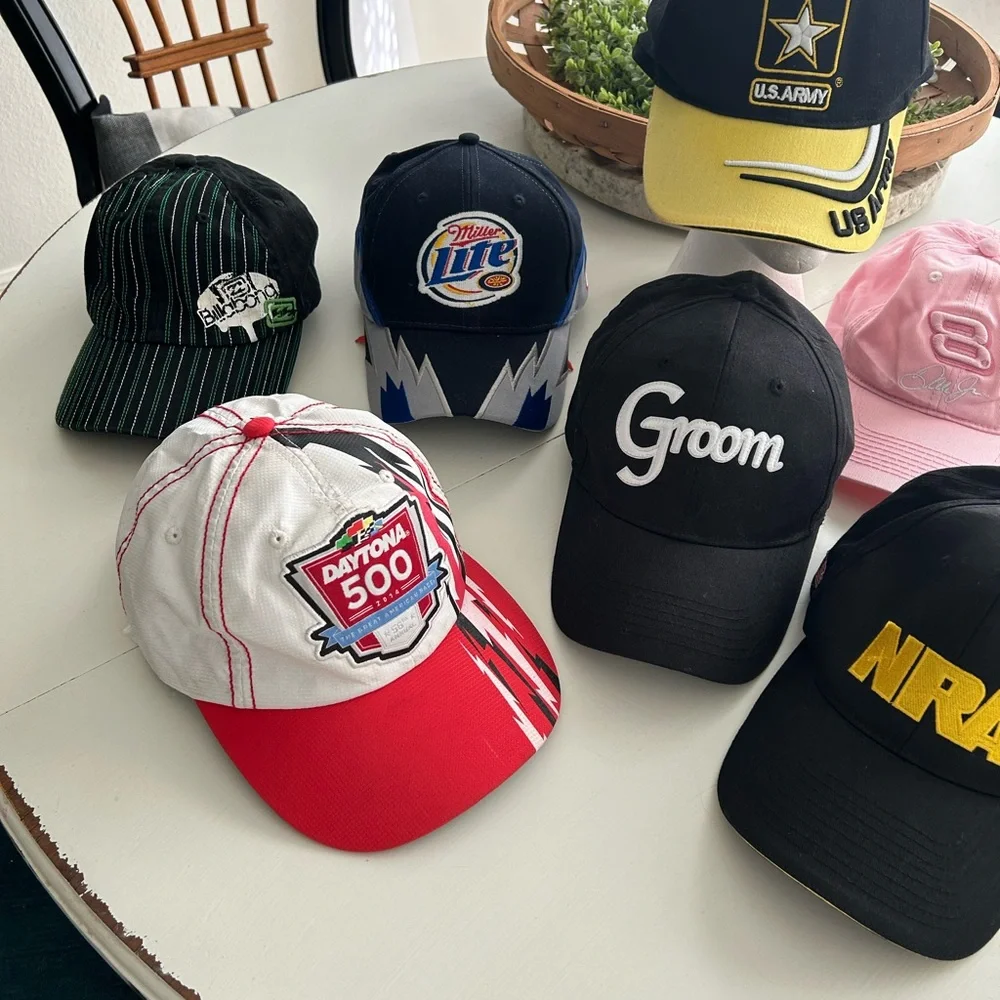 Lot bundle 6 men’s caps hats. Selling collection. 1 pink women's hat